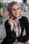 Velvet Bloom Square Scarf - Dried Rose