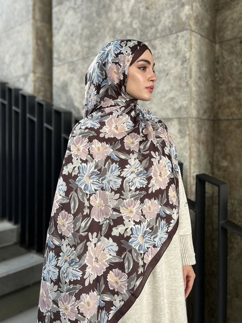 Matilda Pattern Hijab - Black Coffee