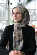 Velvet Bloom Square Scarf - Green