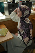 Velvet Bloom Hijab - Night Violet