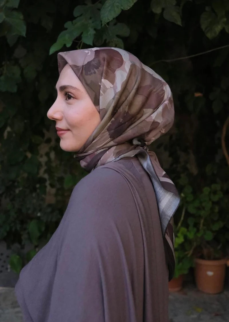 Maribel Square Scarf - Brown