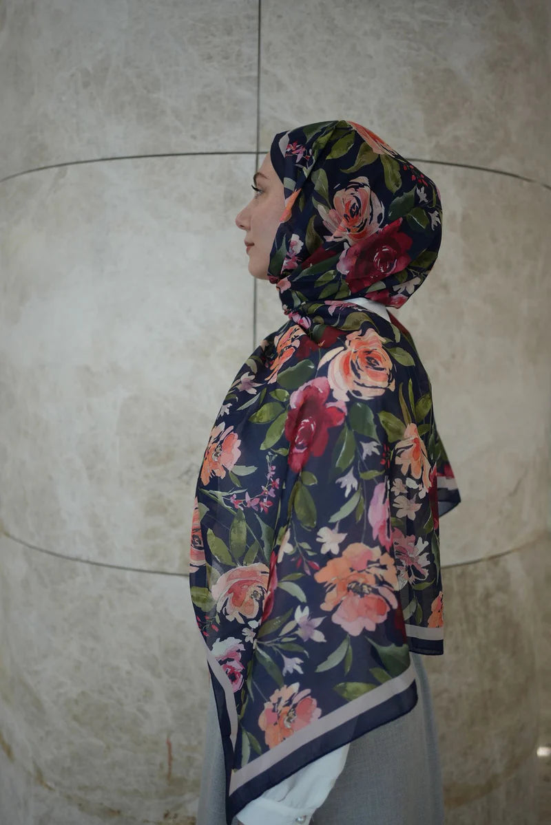 Florya Hijab - Navy Blue