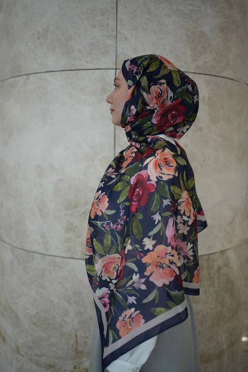 Florya Hijab - Navy Blue