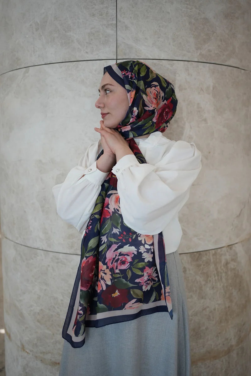Florya Hijab - Navy Blue