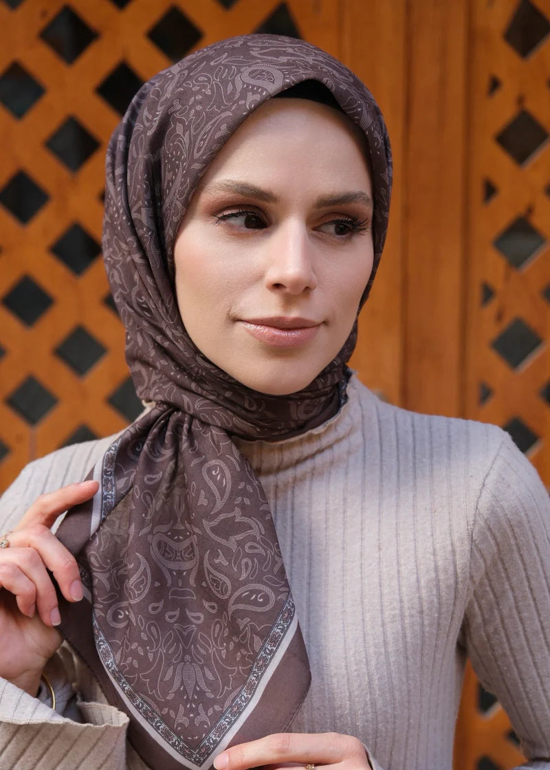 Scheherazade Square Scarf - Cocoa