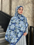 Matilda Pattern Hijab - Midnight Blue