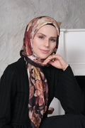 Velvet Bloom Square Scarf - Black Autumn