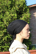 Lace Bun Bonnet - Black