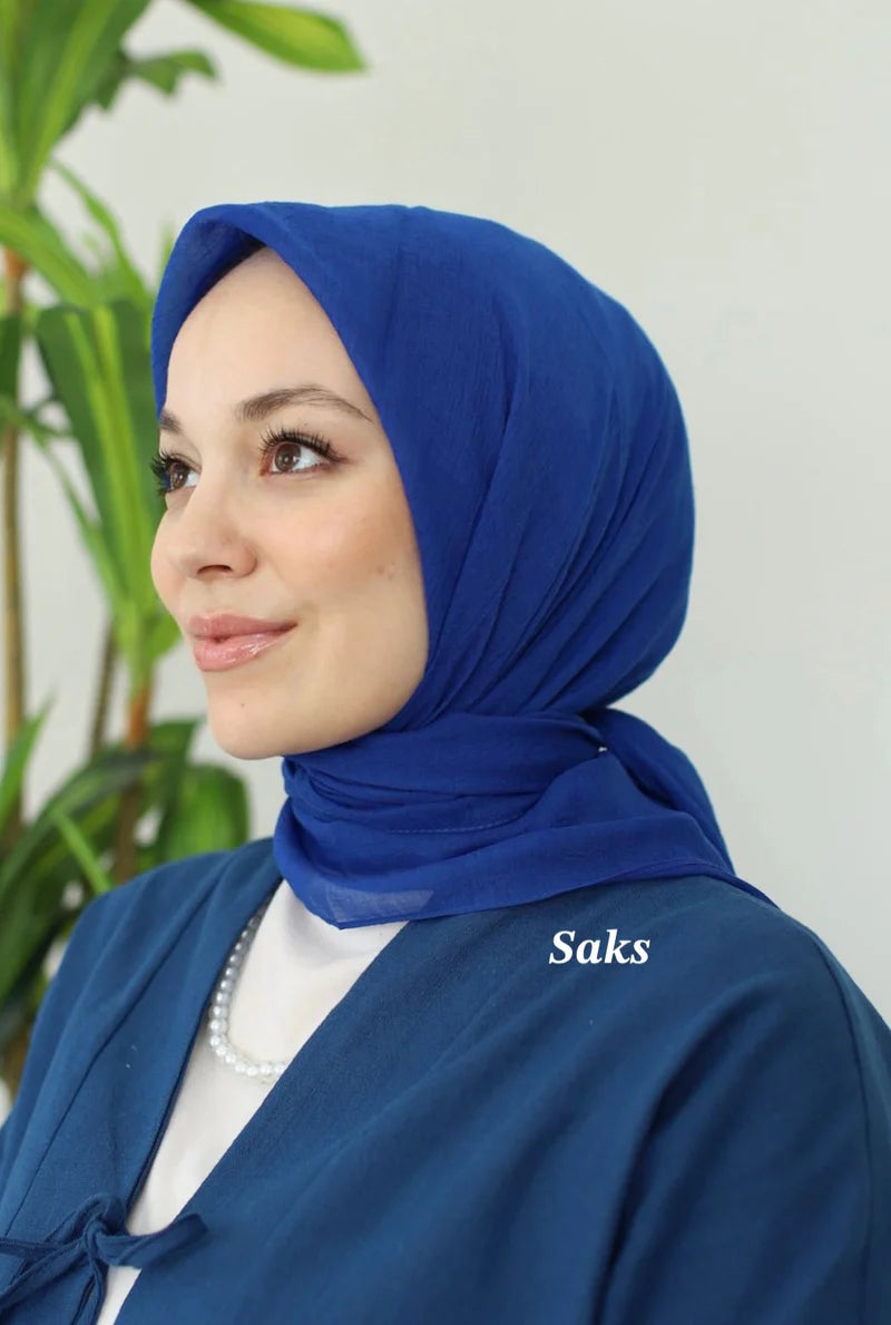 Relax Square Scarf - Saks Blue
