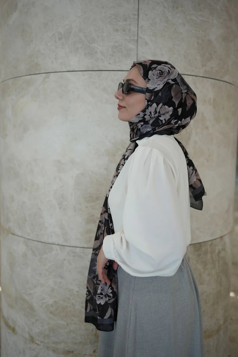 Florya Hijab - Black Beige