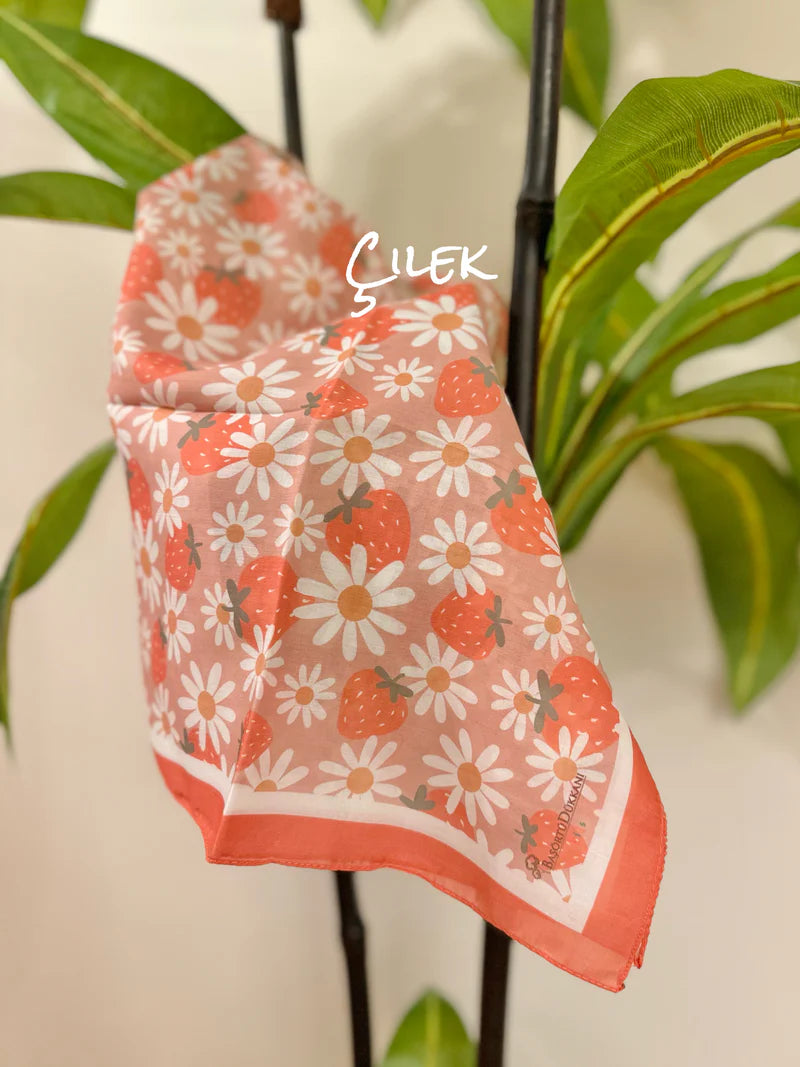 Kids Square Scarf - Strawberry