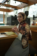 Velvet Bloom Hijab - Black Autumn