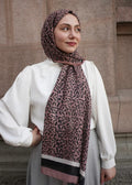 Flora Line Hijab - Brown