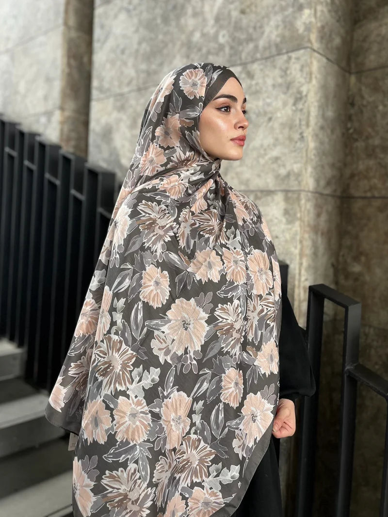 Matilda Pattern Hijab - Khaki