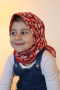 Kids Square Scarf - Burgundy Wildflower