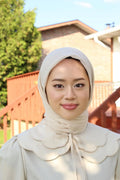 Relax Square Scarf -Ecru