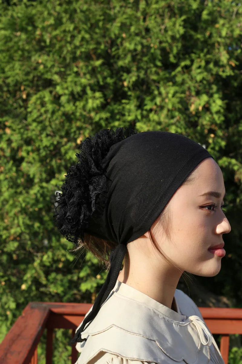 Frilly Under Scarf - Black