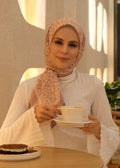 Flora Line Square Scarf - Powder Pink