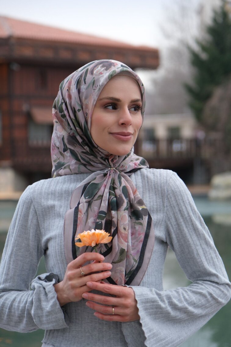 Florya Square Scarf - Mink