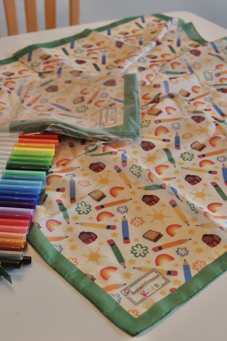 Kids Square Scarf - Stationary