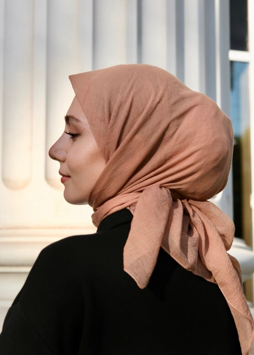 Relax Square Scarf - Salmon Brown