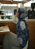 Velvet Bloom Hijab - Midnight Blue