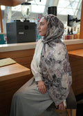 Velvet Bloom Hijab - Gray